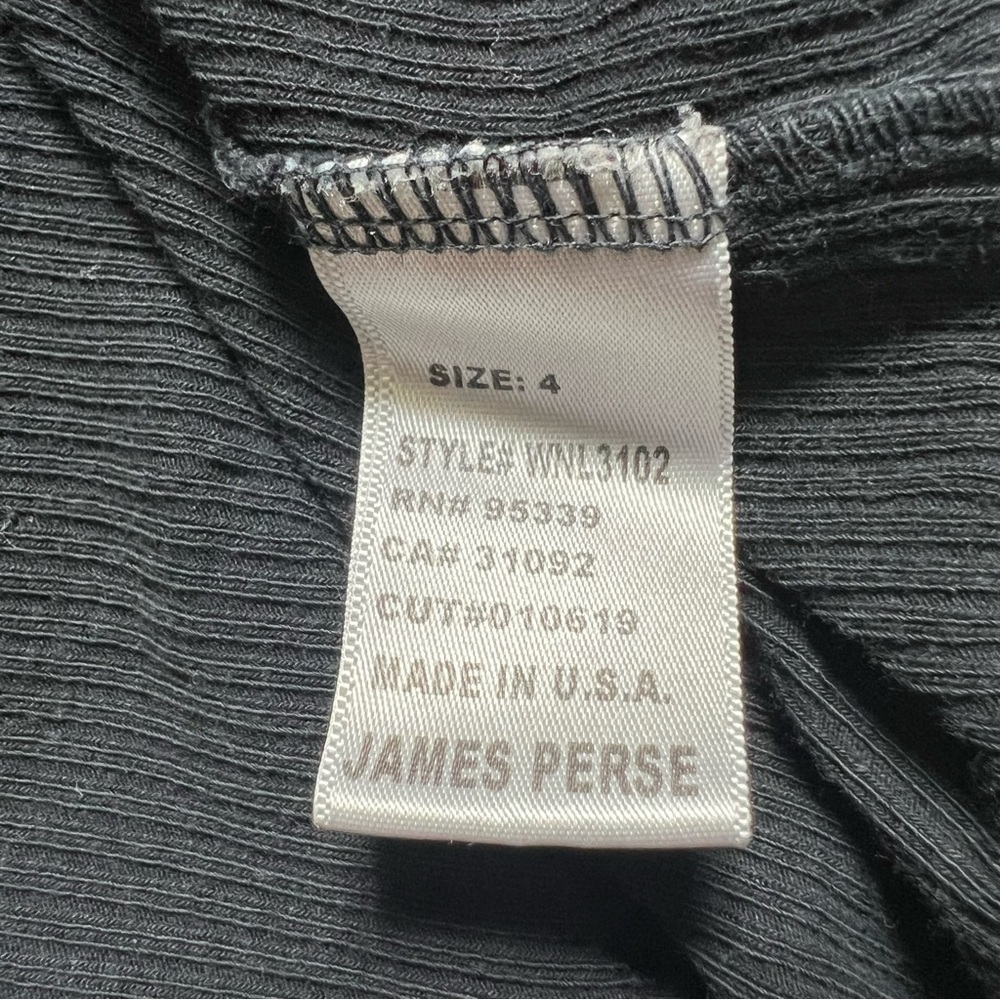 JAMES PERSE Black Daily Ribbed Tank Top Size 4 XL - Picture 7 of 11
